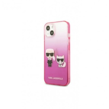 KARL LAGERFELD Futrola za iPhone 13 Pink Karl & Choupette Head Gradient