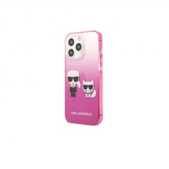 KARL LAGERFELD Futrola za iPhone 13 Pro Pink Karl & Choupette Head Gradient