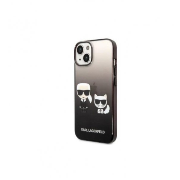KARL LAGERFELD Futrola za iPhone 14 Black K & Choupette Centered Grad