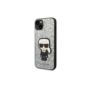 KARL LAGERFELD Futrola za iPhone 14 Silver Glitter Flakes Ikonik