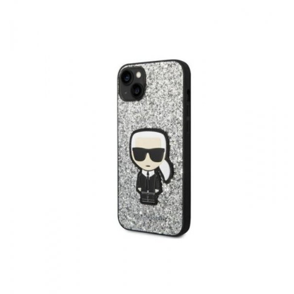 KARL LAGERFELD Futrola za iPhone 14 Silver Glitter Flakes Ikonik