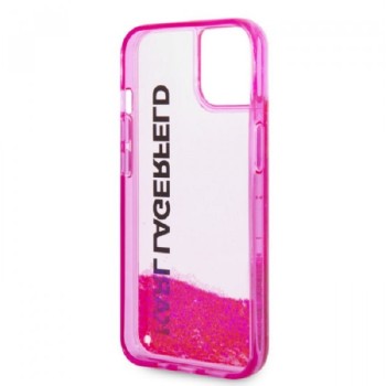 KARL LAGERFELD Maska za iPhone 14 LIQ. GLITTER ELONG PINK (KLHCP14SLCKVF)