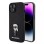 KARL LAGERFELD Maska za iPhone 15 IKONIK FIXED GLITTER IKONIK LOGO METAL PIN BLACK