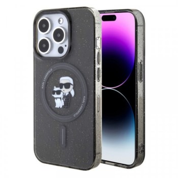 KARL LAGERFELD Maska za iPhone 15 Pro MAGSAFE IML KC GLITTER BLACK
