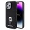 KARL LAGERFELD Maska za iPhone 15 Pro Max IKONIK FIXED GLITTER IKONIK LOGO METAL PIN BLACK