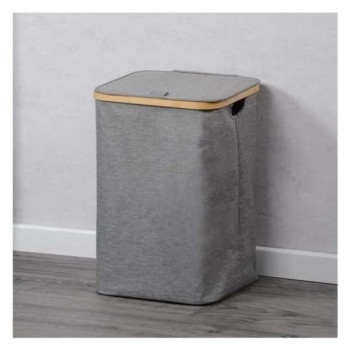 KESPER KORPA ZA PRLJAVI VEŠ SA BAMBUS OKVIROM SIVA 50CM