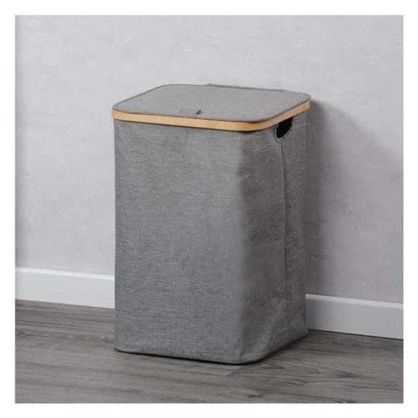 KESPER KORPA ZA PRLJAVI VEŠ SA BAMBUS OKVIROM SIVA 50CM