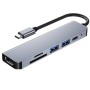 KETTZ Adapter Tip C 6/1 4K HDMI/USBx2/SD/TF/USB-C/PD 87W KT-601G
