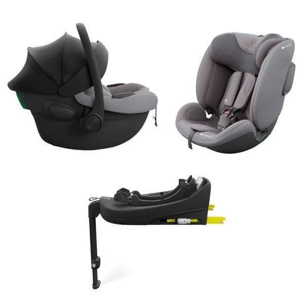 KINDERKRAFT Set auto sedišta I-lite i-fix endura safe sa isofix bazom black grey