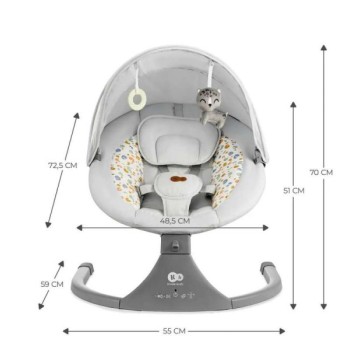 KINDERKRAFT Stolica za ljuljanje LUMI 2 LIGHT GREY