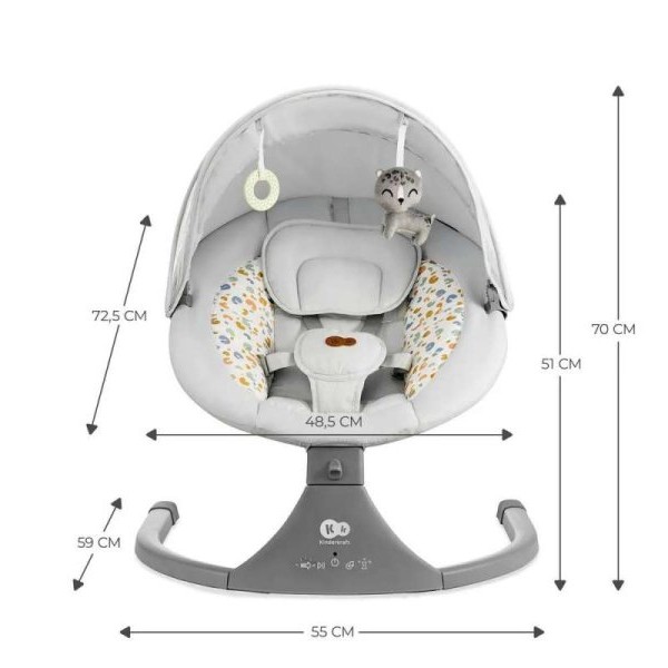 KINDERKRAFT Stolica za ljuljanje LUMI 2 LIGHT GREY