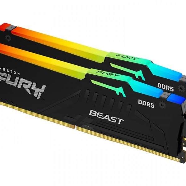 KINGSTON DIMM DDR5 16GB (2x8GB kit) 5600MT/s, FURY Beast Black RGB XMP (KF556C40BBAK2-16)