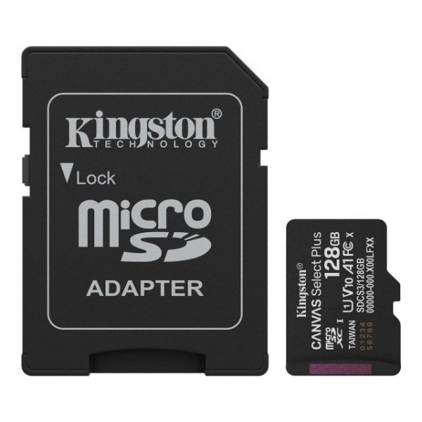 KINGSTON Memorijska kartica U1 V10 SDXC 128GB Canvas Select Plus G3 150R SDCS3/128GB + adapter