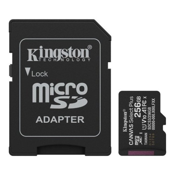 KINGSTON Memorijska kartica U1 V10 SDXC 256GB Canvas Select Plus G3 150R SDCS3/256GB + adapter