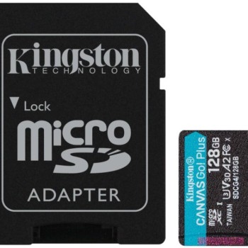 KINGSTON Memorijska kartica U3 V30 microSDXC 128GB Canvas Go Plus 200MB/s A2 + adapter SDCG4/128GB