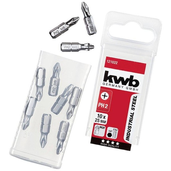 KWB PH2 set bitova 25mm, 10 kom 1/4'' C 6.3 prihvat - TQ 60