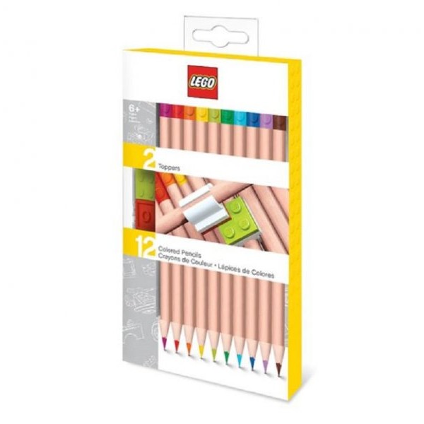 LEGO DRVENE BOJICE SA DRŽAČEM ZA KOCKE (12 KOM)