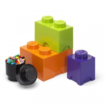 LEGO Kutije za odlaganje set (4 kom): ljubičasta, narandžasta, crna, zelena