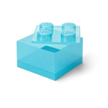 LEGO LEGO kutija za odlaganje sa poklopcem (4): Svetlucavo svetlo plava