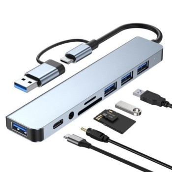 LINKOM USB+TIP C Hub 4xUSB 3.0+TIP C+SD/micro sd+ Audio