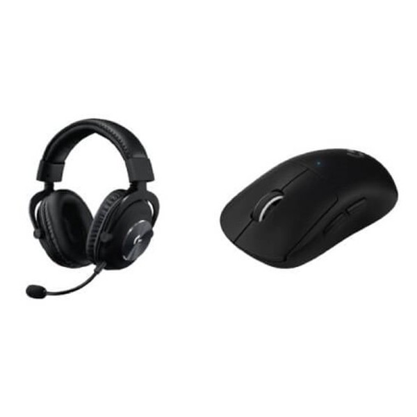 LOGITECH Pro X Superlight Crni Set bežični miš i gejmerske slušalice