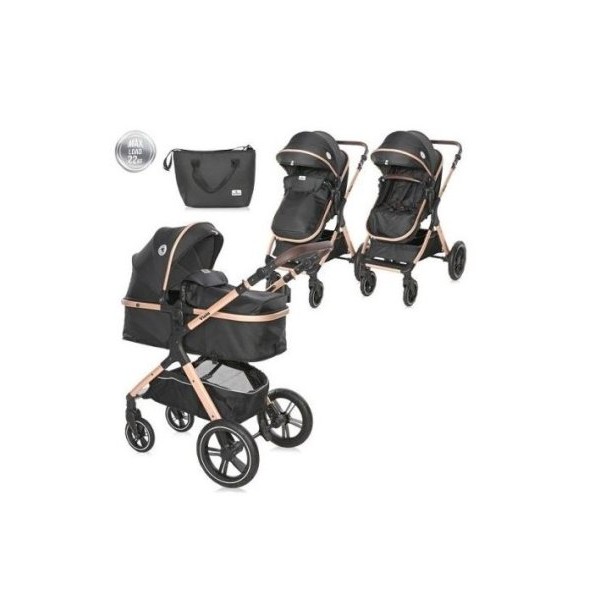 LORELLI BERTONI Kolica za bebe crno zlatna