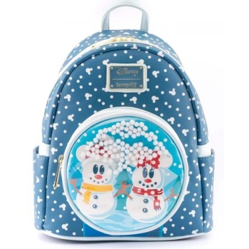 Loungefly Disney Snowman Minnie Mickey Snow Globe Mini Backpack