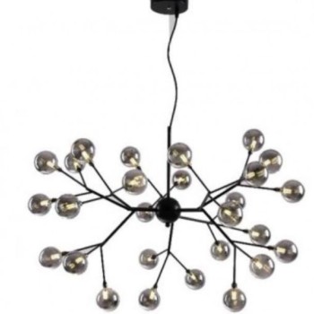 LUNA 118 LUSTER 27*G4(220V) BLACK/SMOKED GLASS