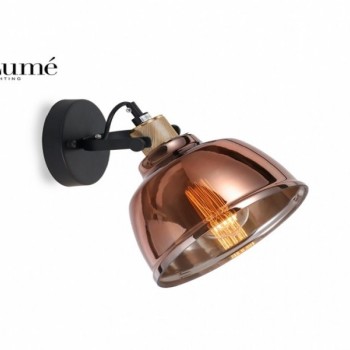 LUNA 221 ZIDNA LAMPA 1*E27 CRNA/BAKAR