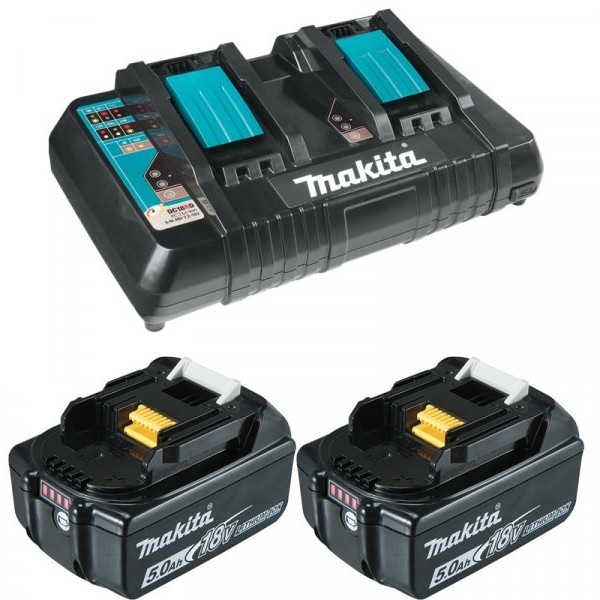 MAKITA SET 10 BL1850B 2 x 5Ah + DC18RD brzi dupli punjac 18 V