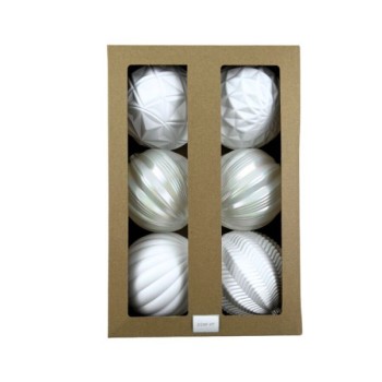 MILENIJUM Novogodišnji ukras Kugla 12cm 6/1 bela JC23SP-477 42/71603