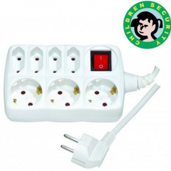 MITEA Produžni kabl sa 7 utičnica (3x1.5mm) 2m PM7P-2M