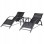 ModernHome Set od 2 ležaljke za baštu sa stolom Black