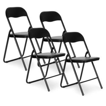 ModernHome Skopive stolice set od 4 black eco-leather