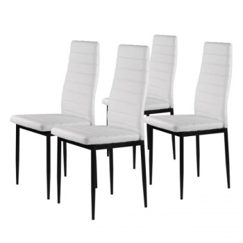 ModernHome Trepezarijske stolice set 4 kom Tami eko koža white