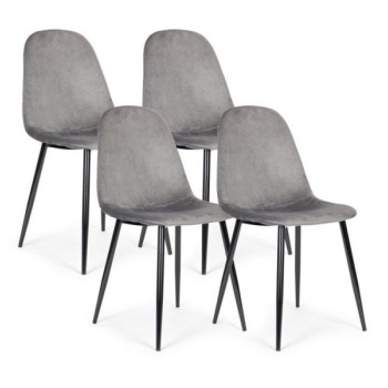 ModernHome Trpezarijske stolice 4kom Velvet siva