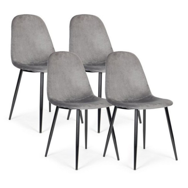 ModernHome Trpezarijske stolice 4kom Velvet siva