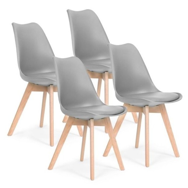 ModernHome Trpezarijske stolice set 4 kom Filipo light grey 2