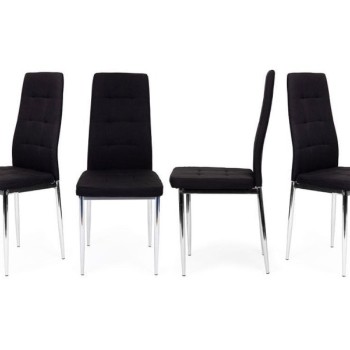 ModernHome Trpezarijske stolice set 4 kom Tami (DC858F-4 BLACK)