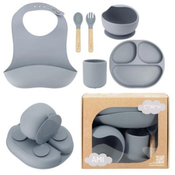 MoMi MoMi set za hranjenje Ami Grey
