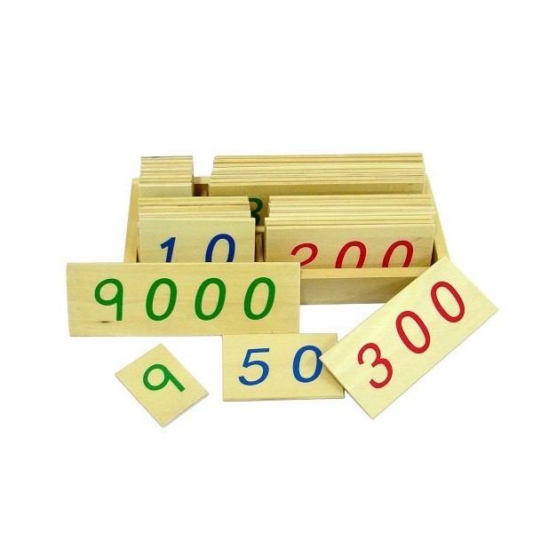 MONTESORI Drvene numeričke pločice 1-9000 manje sa kutijom