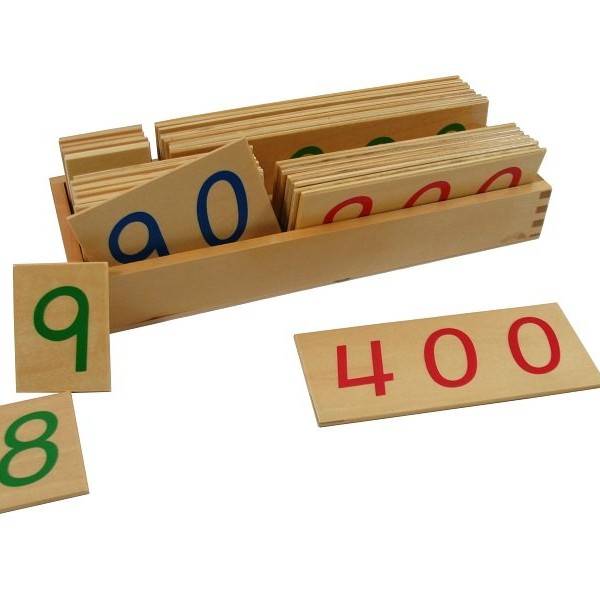 MONTESORI Drvene numeričke pločice 1-9000 veće sa kutijom