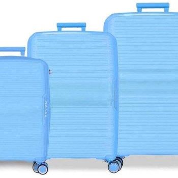 MOVOM Komplet proširivih kofera od polipropilena 55cm-68cm-78cm Inari sky blue 53294