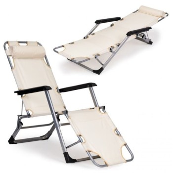 MultiGarden Baštenska ležaljka za plažu 2u1, bež