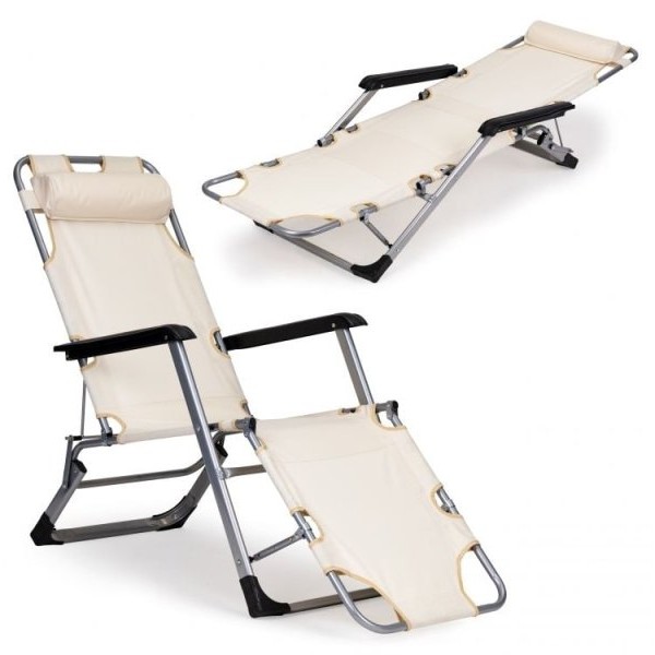 MultiGarden Baštenska ležaljka za plažu 2u1, bež