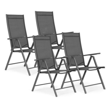 MultiGarden Set od 4 sklopive baštenske stolice sa podesivim naslonom Gray