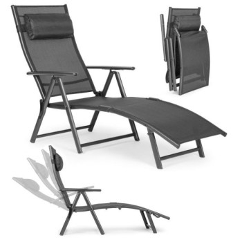 MultiGarden Sklopiva baštenska ležaljka za plažu sa podesivim naslonom i čeličnim ramom, Gray