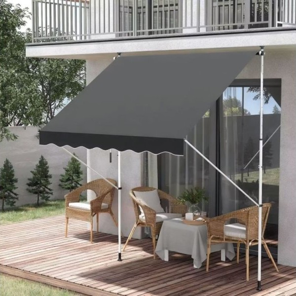 MultiGarden Tenda za terasu i balkon sa podešavanjem visine 3x1.2m Gray