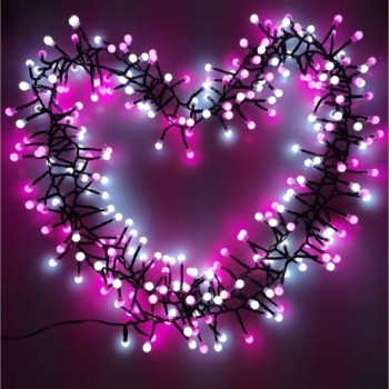 MUSICMAN Lampice za jelku sa 100 roze i belih LED dioda 10m