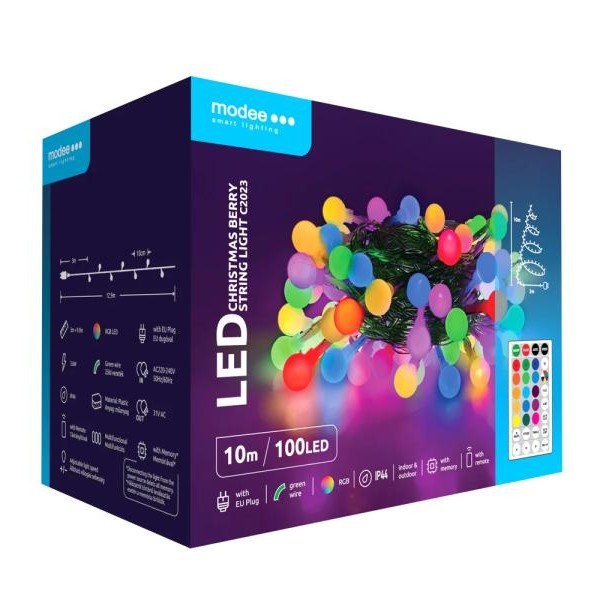 MUSICMAN Lampice za jelku sa 100 višebojnih LED 10m + dalj.